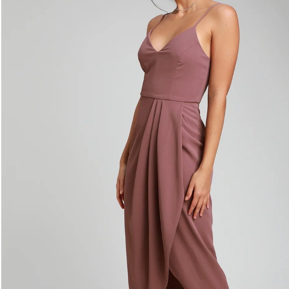 Lulu’s Reinette Mauve Purple Midi Dress - Small